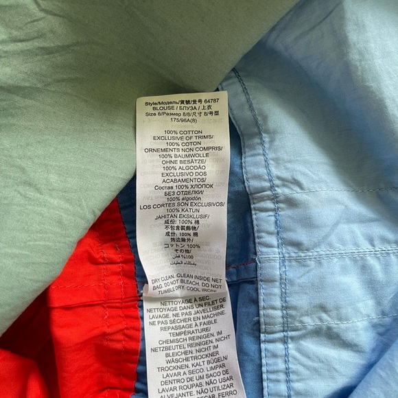 Tory Burch Color Block Poplin Cotton Tunic size 8 preowned - Picture 10 of 10